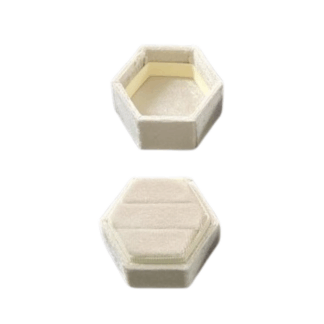 Velvet Hexagon 2 Ring Box