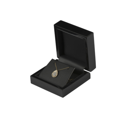 Black Gloss Earring/Pendant Box with Black Interior 75 x 75 x 45mm