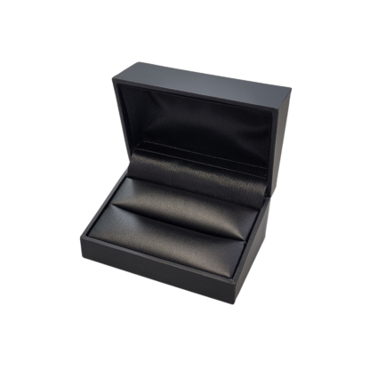 Double Ring or Cufflink Box Soft Touch - Black/Black