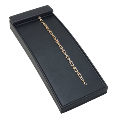 White Leatherette VT Range Long Chain Tray 140 x 370mm - Image 2