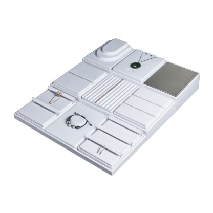 White Leatherette VT Range Insert with 10 Cavities and Barbs for Chains 140 x 180mm - Image 3