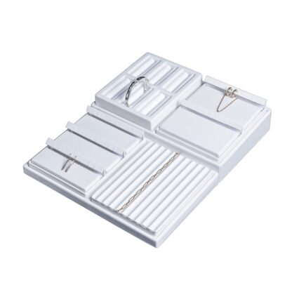 White Leatherette VT Range Insert with 10 Cavities and Barbs for Chains 140 x 180mm - Image 4