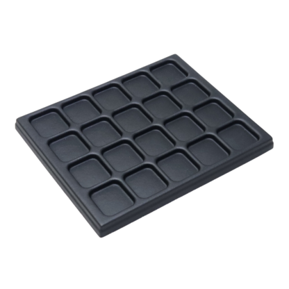 Black Leatherette 20-Insert Tray 200 x 240mm - Image 2