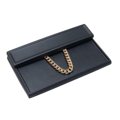 Black Leatherette Chain Tray 140 x 200mm