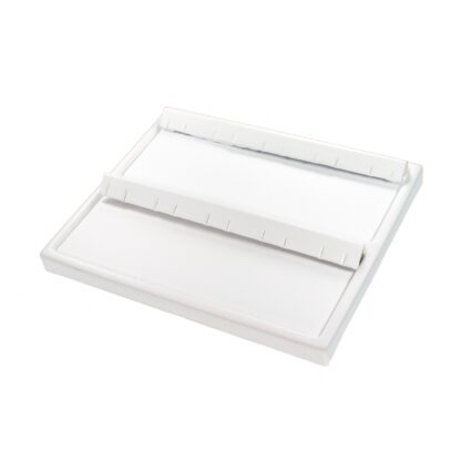 White Leatherette Wave Display Series 2-Cavity Tray for Pendant/Earring Insert s 165 x 205mm - Image 5