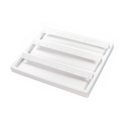 White Leatherette Wave Display 3-Cavity Tray for Pendant/Earring Insert s 205 x 165mm - Image 2