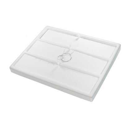 White Leatherette Wave Display 3-Cavity Tray for Pendant/Earring Insert s 205 x 165mm