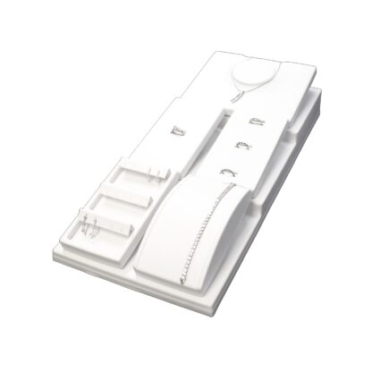 White Leatherette Wave Display Series 3-Cavity Tray for Pendant/Earring Insert s 95 x 165mm - Image 3