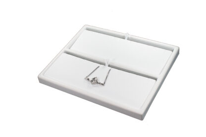 White Leatherette Wave Display Series Pair of Pendant Inserts, fit in AUL2016-2CAVITY Tray - Image 2