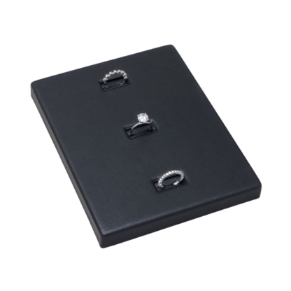 Black Leatherette VT Range Insert  for Displaying 3 Rings 140 x 180mm