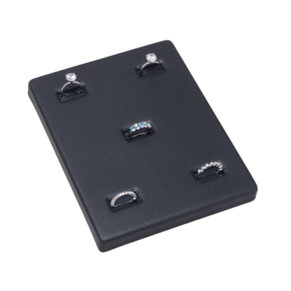 Black Leatherette VT Range Insert  for Displaying 5 Rings 140 x 180mm