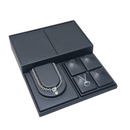 Black Leatherette VT Range Insert  for Displaying 4 necklace/Pendants 140 x 180mm - Image 4