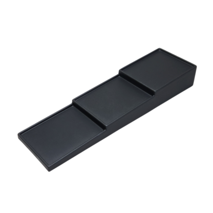 Black Leatherette VT Range High/Med/Low Joined Plinth Set - 1 Bay Wide 570 x 150 x 75mm - Image 2