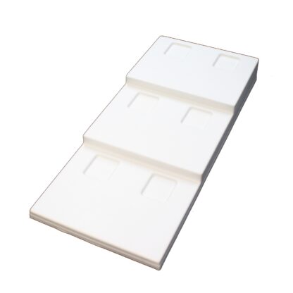 White Leatherette Wave Display Series 3-Tier Base with Locator Positions 235x525mm - Image 2