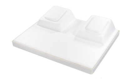 White Leatherette Wave Display Series 3-Tier Base with Locator Positions 235x525mm - Image 4