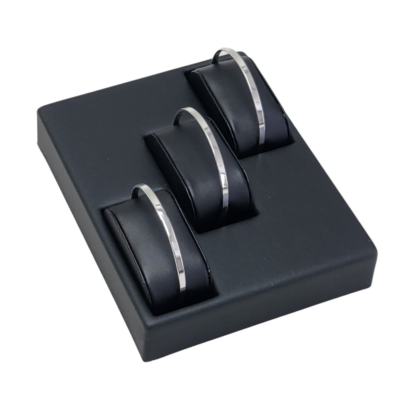 Black Leatherette VT Range Insert  for Displaying Watches or Bangles with 3 Cushions (Left) 140 x 180mm