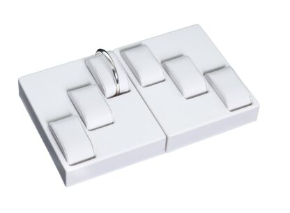 White Leatherette VT Range Insert  for Displaying Watches or Bangles with 3 Cushions (Right) 140 x 180mm - Image 4