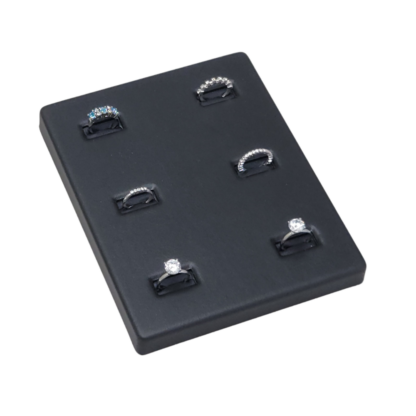 Black Leatherette VT Range Insert  for Displaying 6 Rings 140 x 180mm