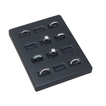 Black Leatherette VT Range Insert  for Displaying 12 Rings 140 x 180mm