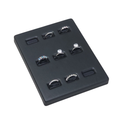 Black Leatherette VT Range Insert  for Displaying 9 Rings 140 x 180mm