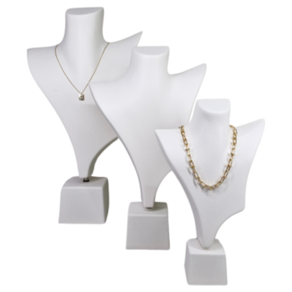 Small Bust LH facing in White Leatherette 225w x 360h mm - Image 2