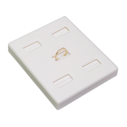 Ostendo Range Tray Module 100 x 120mm in White Leatherette for holding 5 Rings