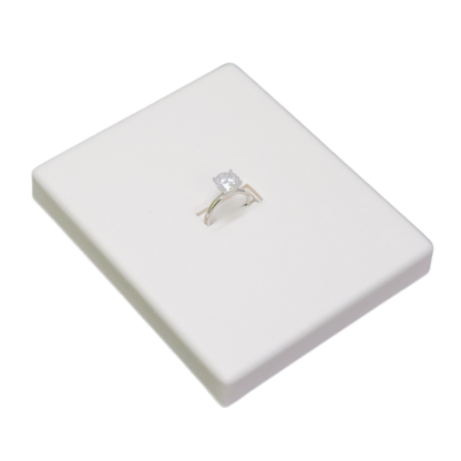 Ostendo Range Tray Module 100 x 120mm in White Leatherette for holding 1 Ring