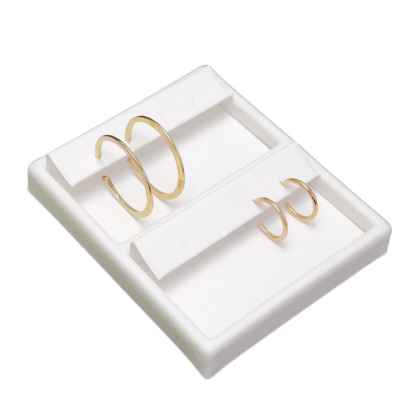 Ostendo Range Tray Module 100 x 120mm in White Leatherette for holding 4 pairs of Huggie/Hoop Earrings