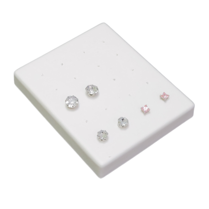 Ostendo Range Tray Module 100 x 120mm in White Leatherette for holding 10 pairs of Stud Earrings