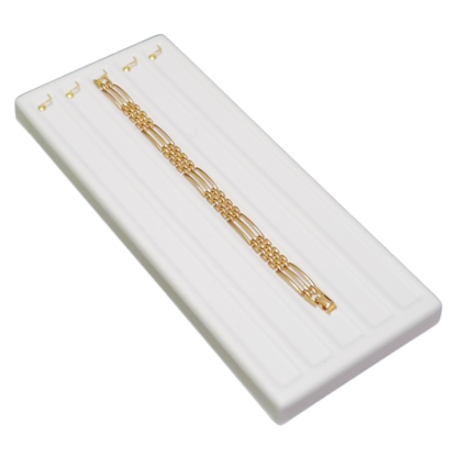 Ostendo Range Tray Module 100 x 240mm in White Leatherette for holding 10 bangles - Image 2