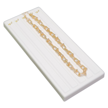 Ostendo Range Tray Module 100 x 240mm in White Leatherette for holding 5 chains or bracelets - Image 7