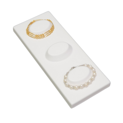 Ostendo Range Tray Module 100 x 240mm in White Leatherette for holding 10 bangles - Image 4