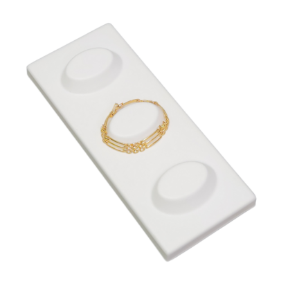 Ostendo Range Tray Module 100 x 240mm in White Leatherette for holding 3 Bracelets - Image 2