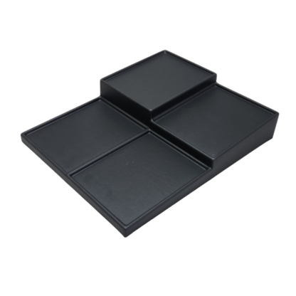 Black Leatherette VT Range Joined Plinth Set (Right) - 1 High, 1 Med at Back, 2 Low at Front. 380mmL x 310mmW x 75mmH - Image 2