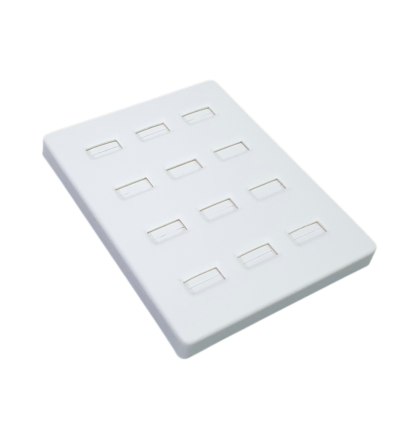 White Leatherette VT Range Insert  for Displaying 12 Rings 140 x 180mm