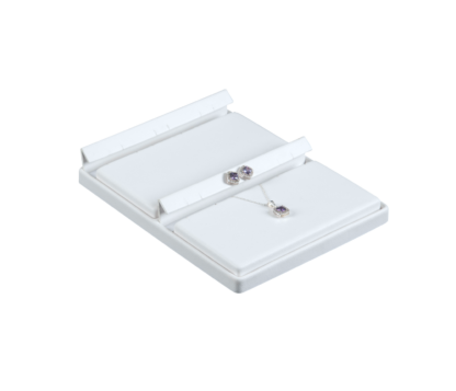 White Leatherette VT Range Insert  for Displaying Pendant/Hoop Earring Sets  140 x 180mm