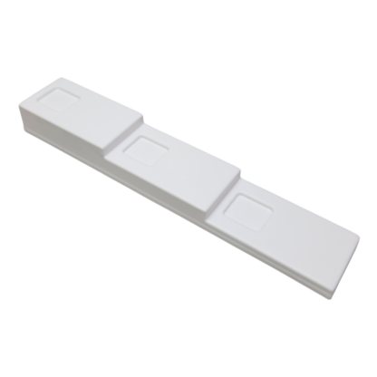 White Leatherette Wave Display Series 3-Tier Base with Locator Positions for 100 x 525mm - Image 2