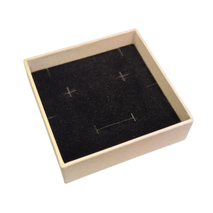 Grey Card Box Lidded with black velvet pad 90 x 90 x30 mm - Image 2