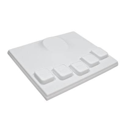 White Leatherette Contoured Tray for Necklace and 5 x #110 Insert  200 x 240mm