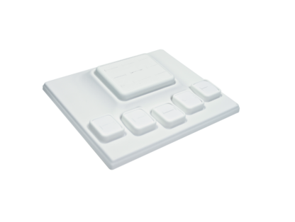 White Leatherette Contoured Tray for 1 x 511 Insert and 5 x 110 Inserts,  200 x 240mm