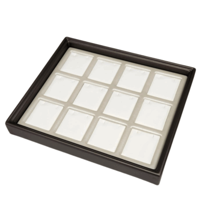 White Leatherette 12 Cavity Insert for DST2723 Outer Tray - Image 2