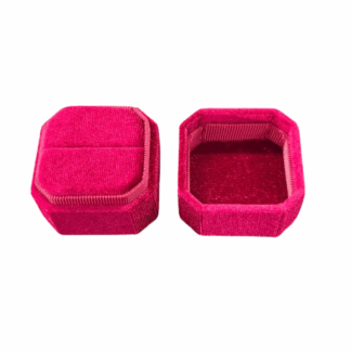 Velvet Octagon 1 Ring Box - Maroon
