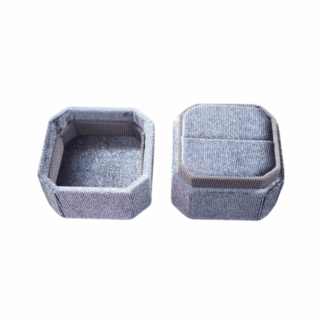 Velvet Octagon 1 Ring Box - Blue