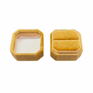 Velvet Octagon 1 Ring Box - Gold