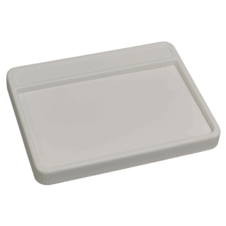 White Leatherette Serving Tray with Branding Plaque 257 x 198mm
