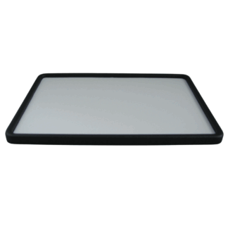 Black Leatherette Serving Tray with White Pad 350 x 240mm