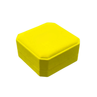 Suede Octagon Bangle Box - Yellow Suede with Black Interior and Grey Trim