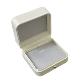 Classic Rounded Large Pendant Box in Champagne with Grey suede Interior