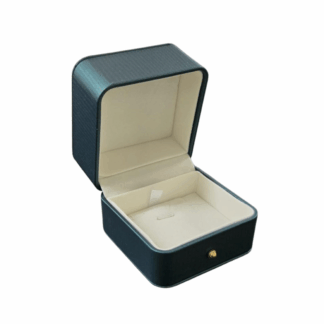 Classic High Rounded Pendant Box in Dark Green Sheen with Cream Interior