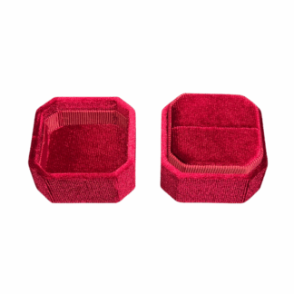 Velvet Octagon 1 Ring Box - Maroon